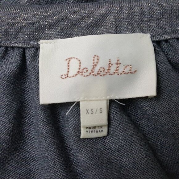 DELETTA Tulay Gray Cold Shoulder Top Shirt XS S - ANTHROPOLOGIE Condition - Picture 3 of 8